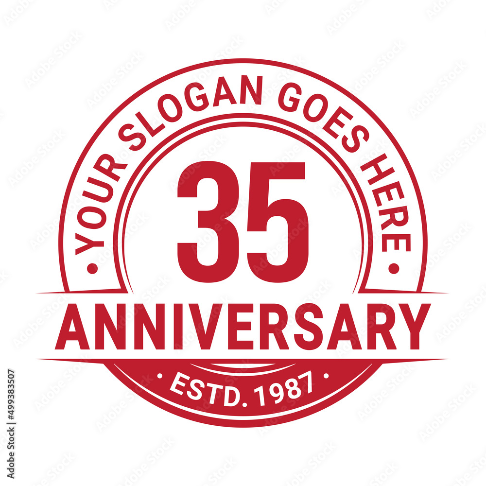35 years anniversary logo design template. 35th anniversary celebrating logotype. Vector and illustration.
