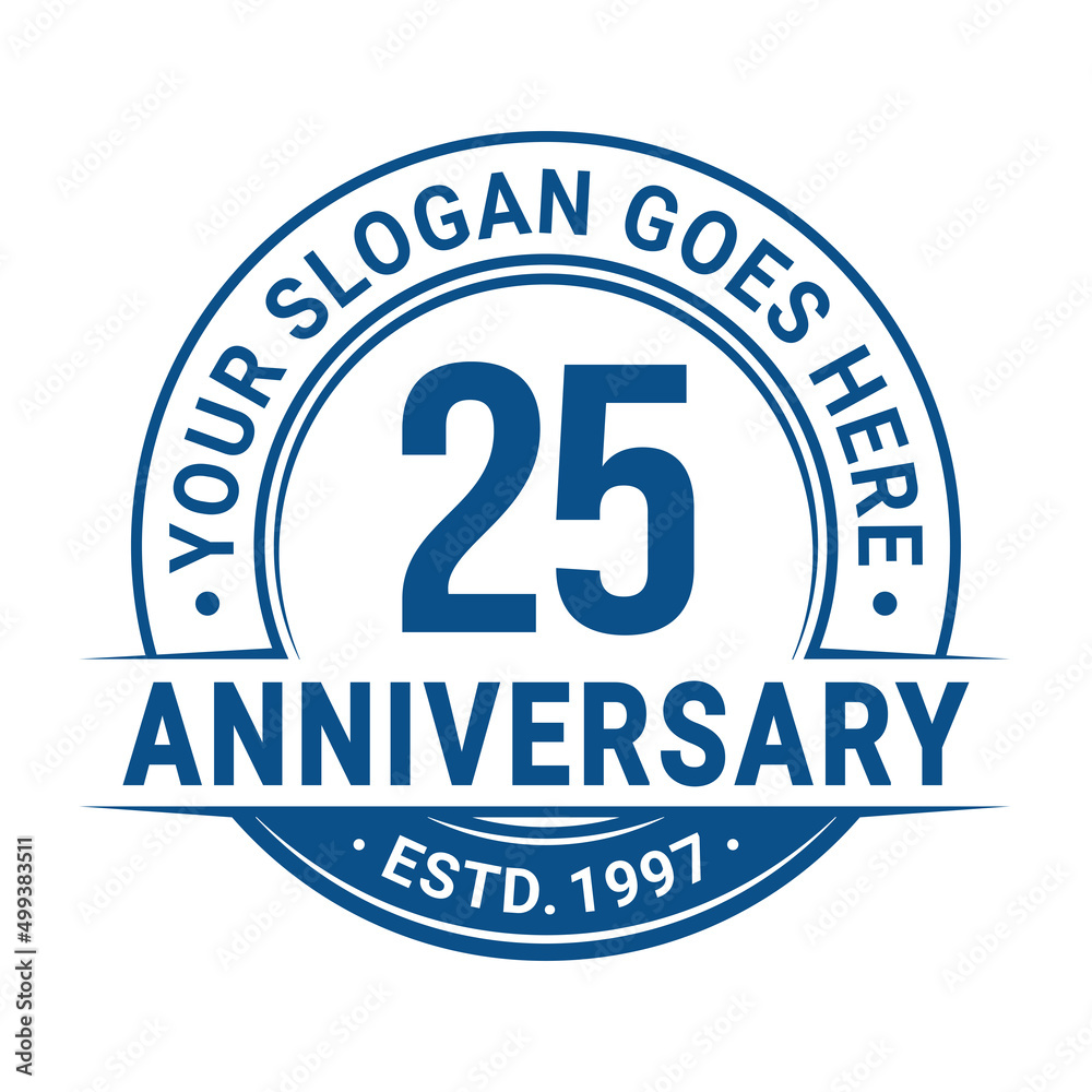 25 years anniversary logo design template. 25th anniversary celebrating logotype. Vector and illustration.
