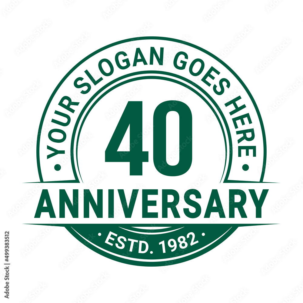 Fototapeta premium 40 years anniversary logo design template. 40th anniversary celebrating logotype. Vector and illustration. 