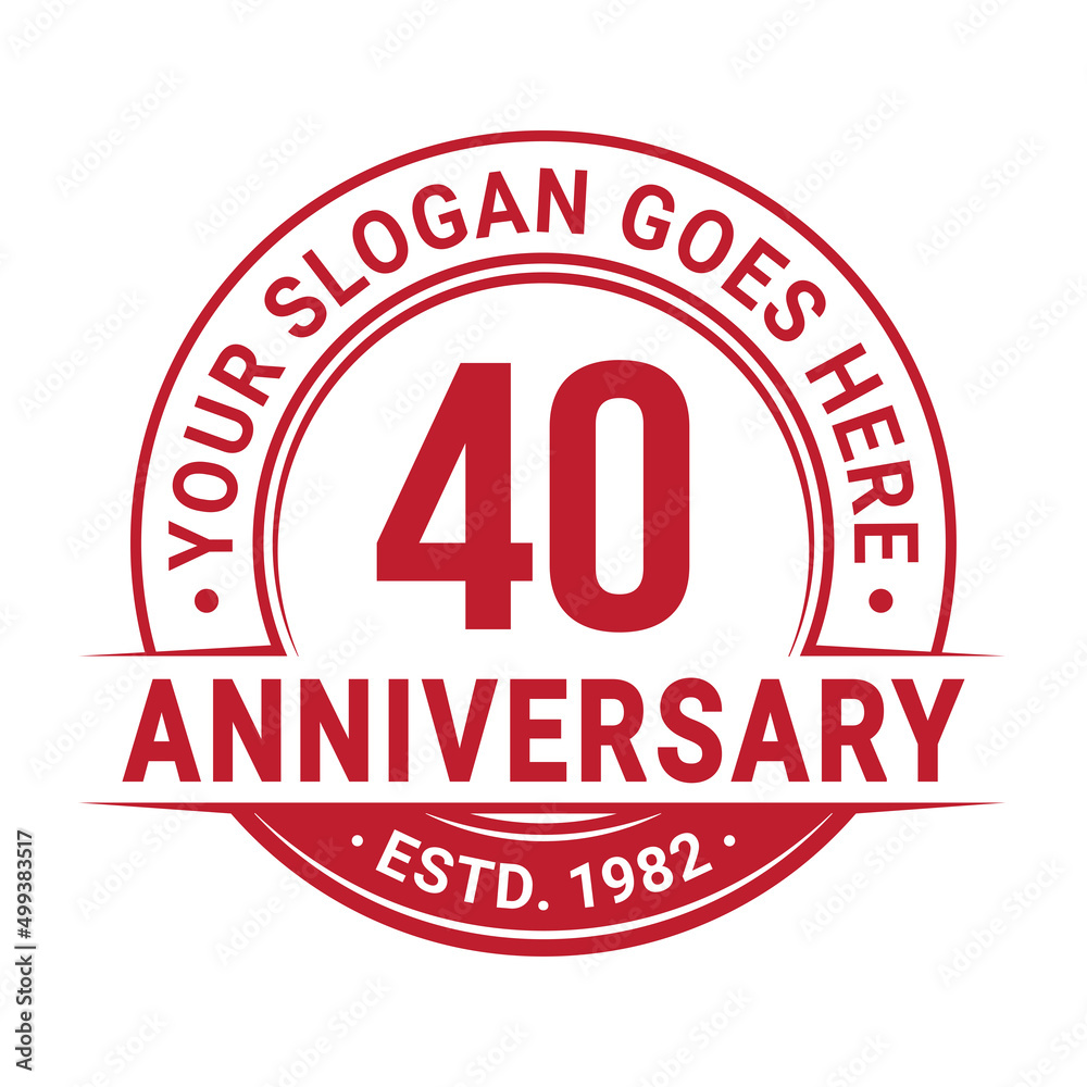 40 years anniversary logo design template. 40th anniversary celebrating logotype. Vector and illustration.
