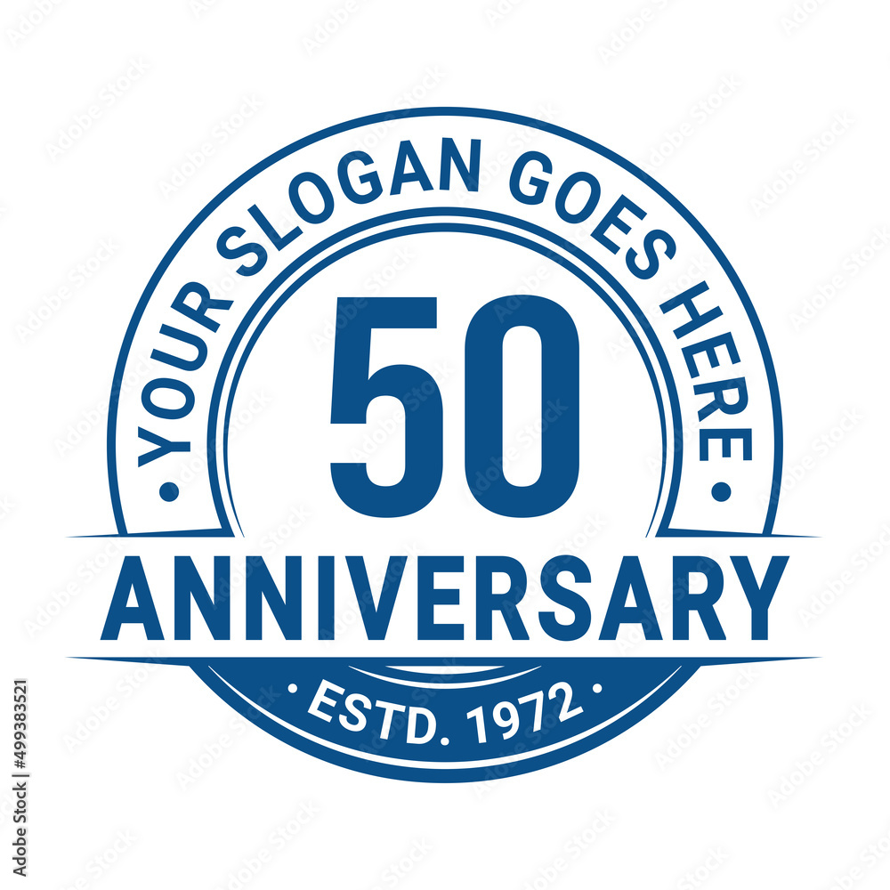 50 years anniversary logo design template. 50th anniversary celebrating logotype. Vector and illustration.
