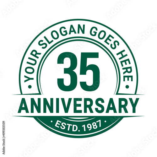 35 years anniversary logo design template. 35th anniversary celebrating logotype. Vector and illustration.
