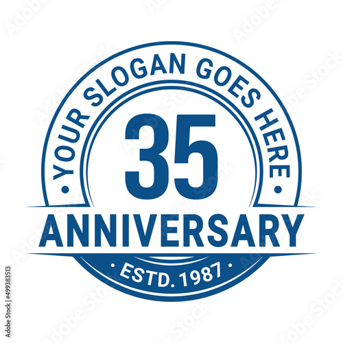 35 years anniversary logo design template. 35th anniversary celebrating logotype. Vector and illustration.
