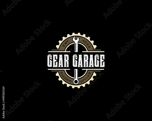 Gear Garage Racing Logo Vintage