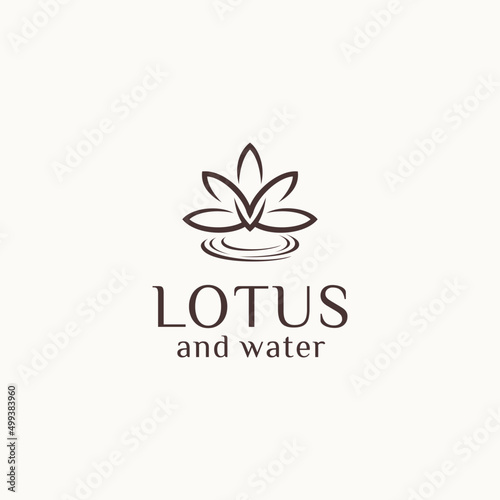 Fototapeta Naklejka Na Ścianę i Meble -  Water and Lotus for Traditional Spiritual Spa logo design, suitable for your design need, logo, illustration, animation, etc.