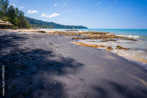 black sand beach on Nang Thong Beach in Khaolak