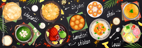 Indian Cuisine Chalkboard Composition