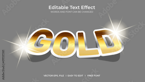 Editable text effect gold