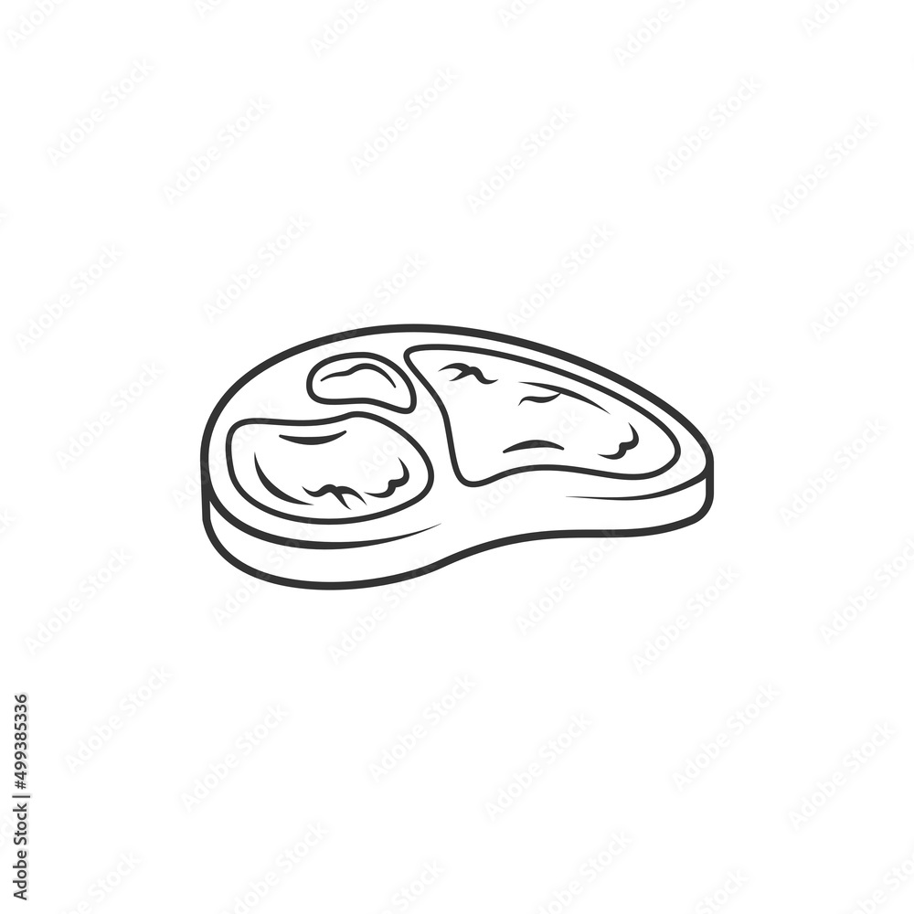 Vector meat icon with outline style Vector meat icon with outline style