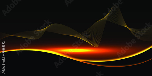 Abstract background golden streaks flicker on the brilliance. in the dark, vector illustration.