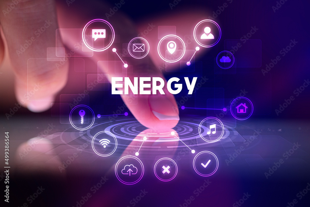Finger touching tablet with web technology icons concept Finger touching tablet with web technology icons concept