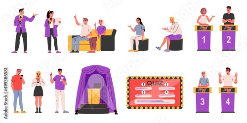Tv Quiz Icon Set