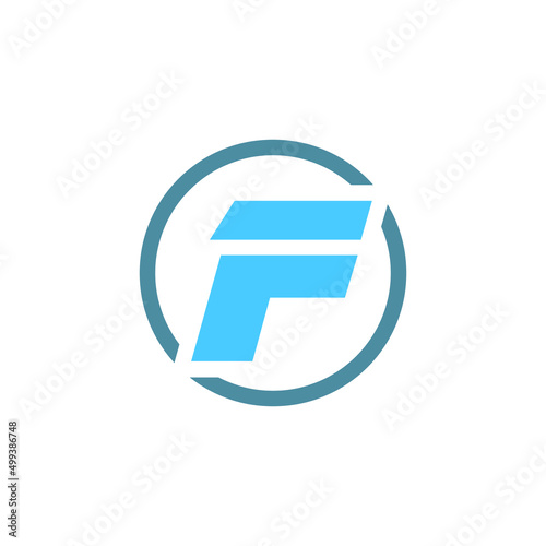 F letter logo design on white background. 