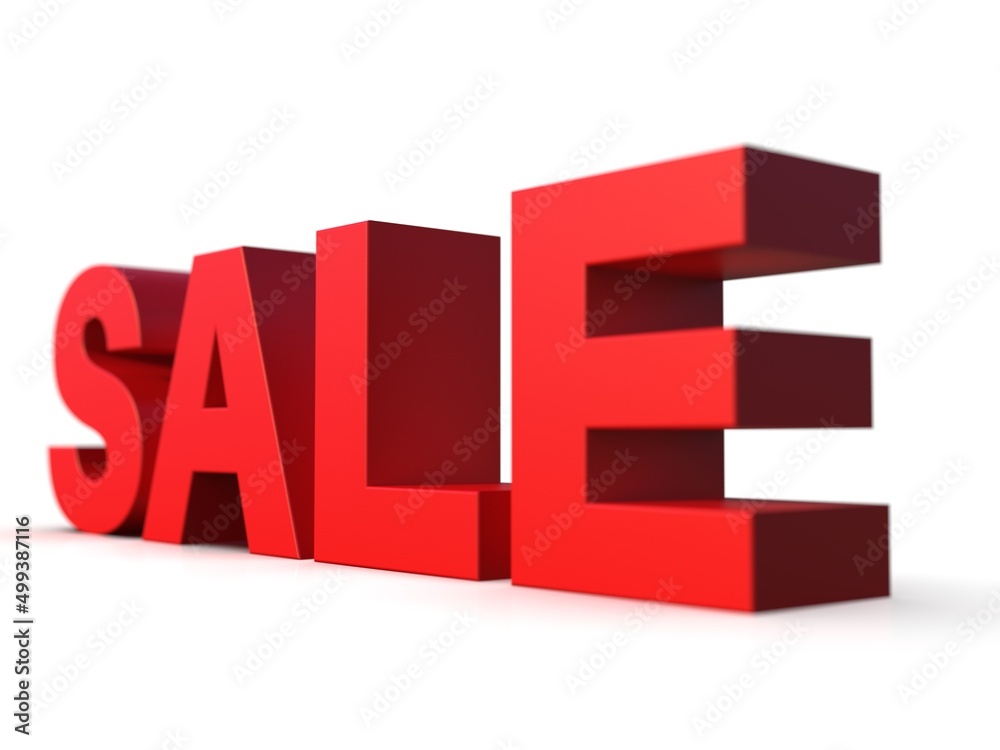 3d Rendering: Sale on White Background 3d Rendering: Sale on White Background