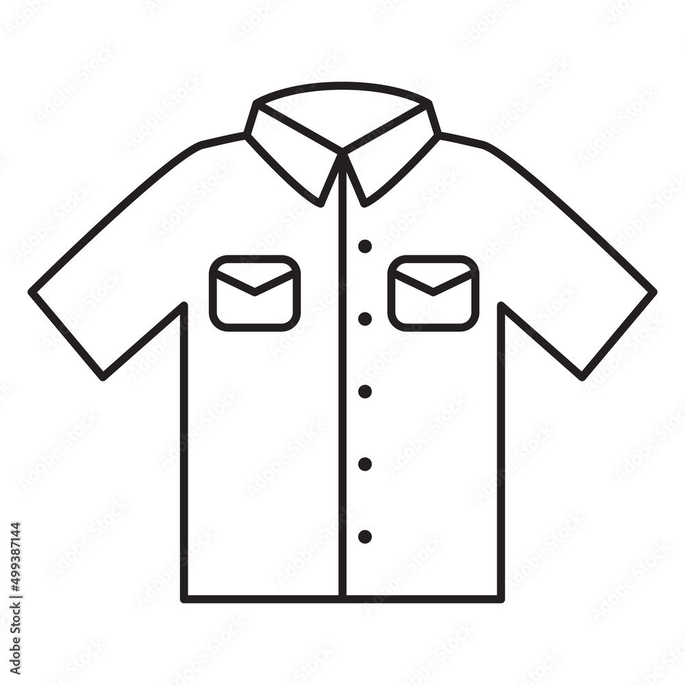 Clothes t-shirt icon.Simple flat symbol.Isolated on white background. Outline vector illustration.