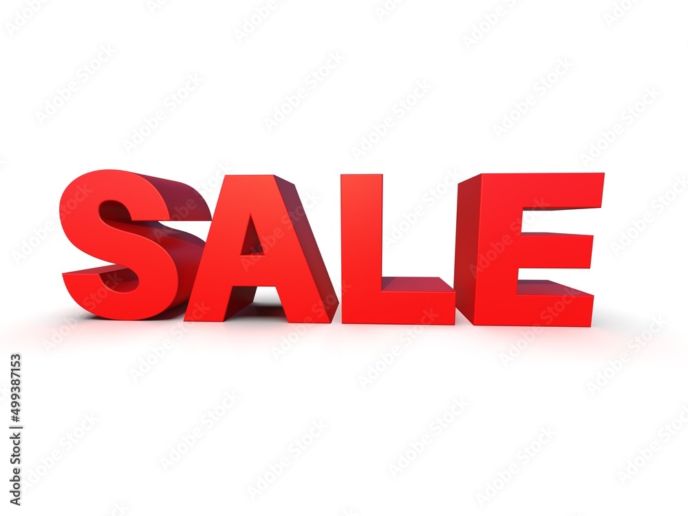 3d Rendering: Sale on White Background