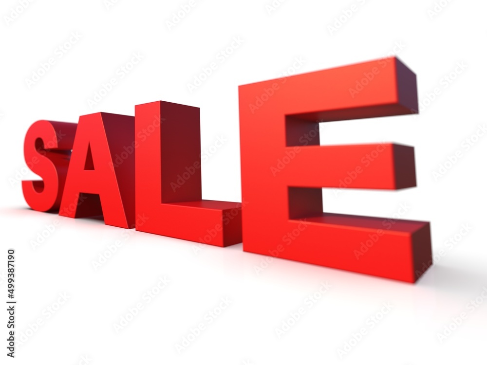 3d Rendering: Sale on White Background 3d Rendering: Sale on White Background