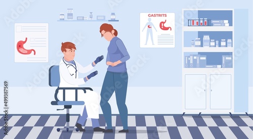 Flat Gastritis Illustration