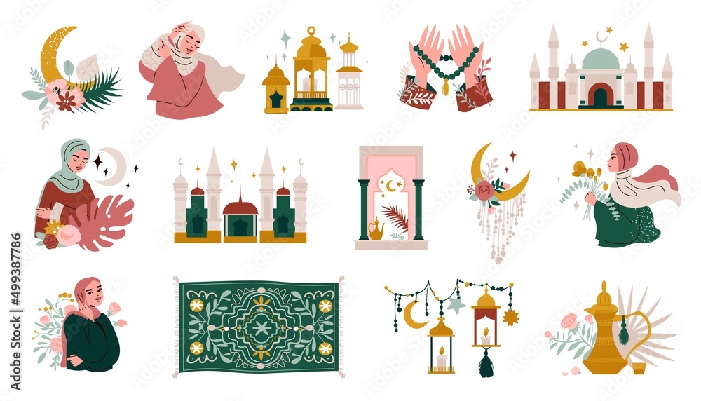Fototapeta premium Boho Islamic Style Set