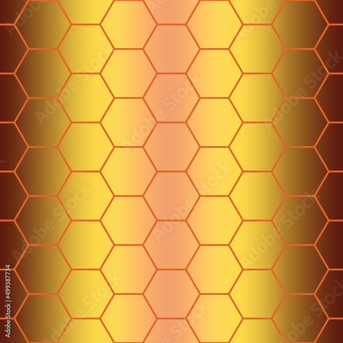 Seamless honeycomb pattern yellow brown gradient
