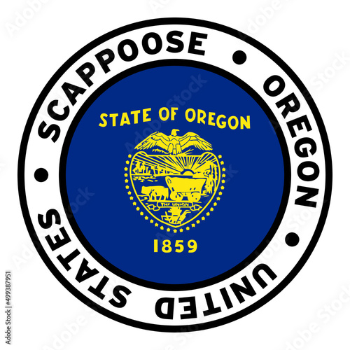 Round Scappoose Oregon United States Flag Clipart photo