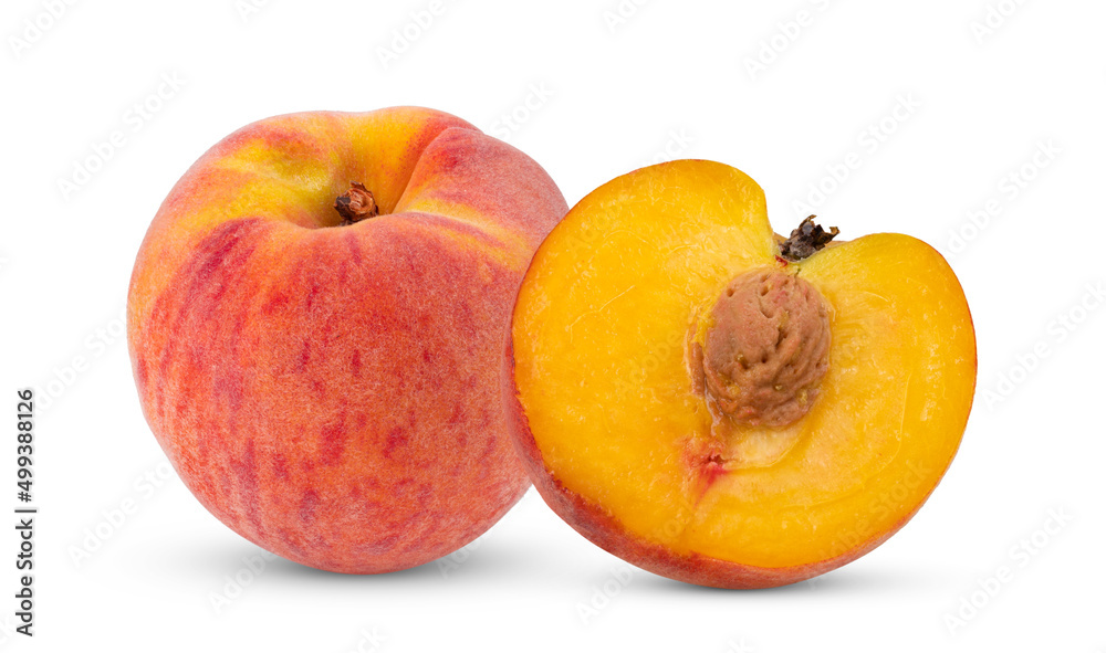 Peach fruit isolated on the white background. Peach fruit isolated on the white background.