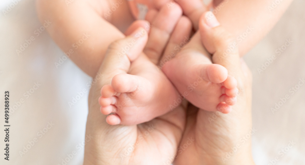 Baby feet in parent hands. Maternity, Happy Family concept. Baby feet in parent hands. Maternity, Happy Family concept.