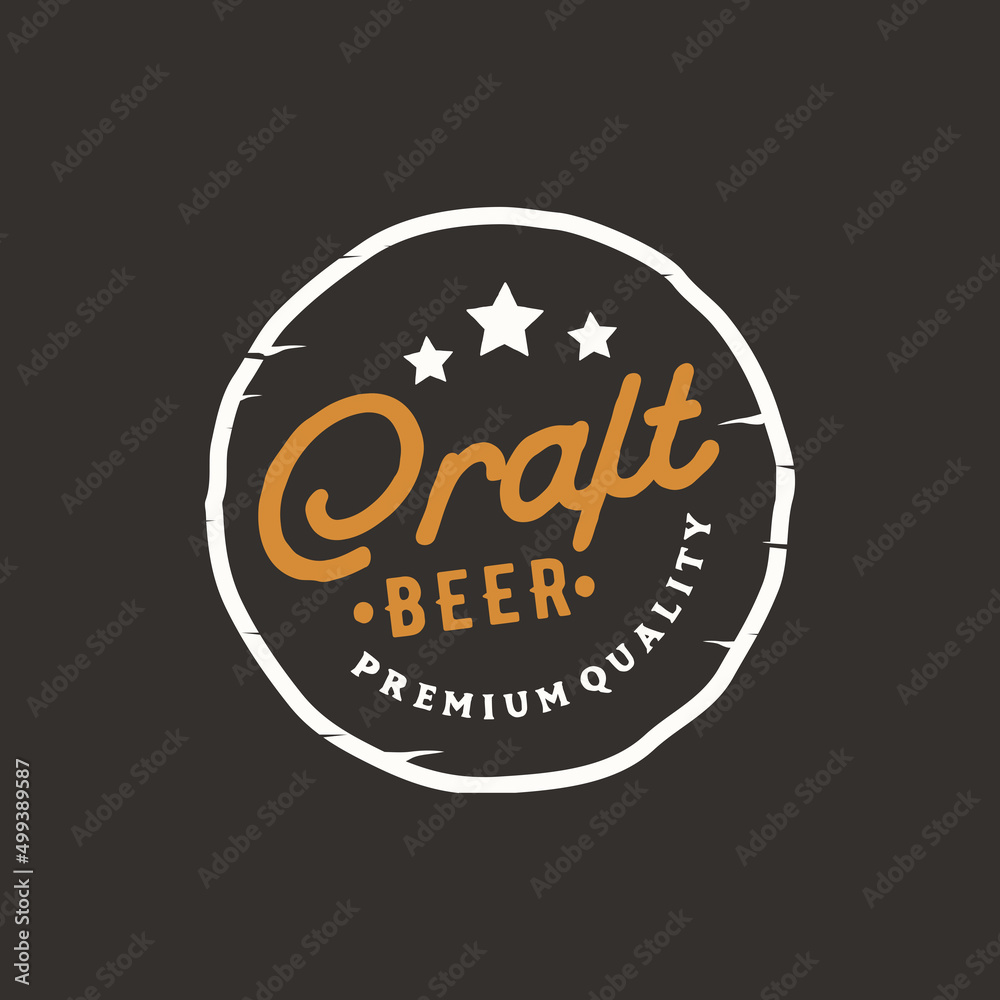 Modern professional label logo design template for craft beer