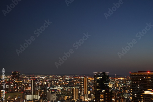 日本 大阪府 梅田スカイビル 空中庭園展望台からの眺望 夜景