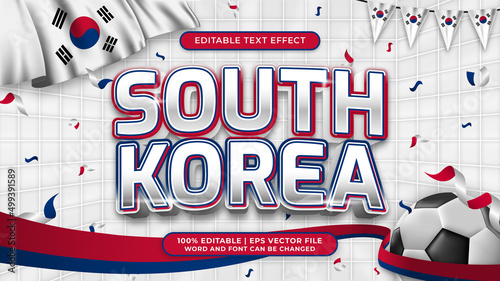 South Korea football world cup background theme editable text style effect