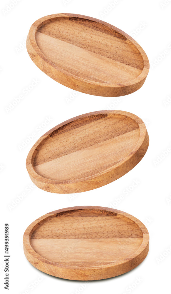 wooden plate isolated on white background, cooking utensils. wooden plate isolated on white background, cooking utensils.
