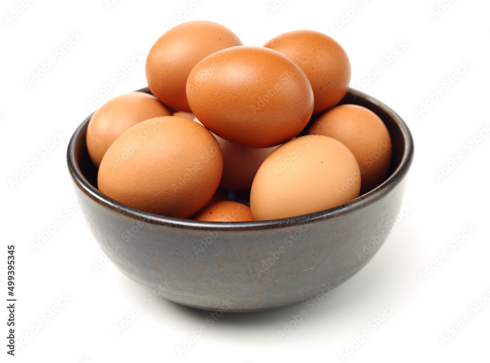 brown eggs on white background brown eggs on white background