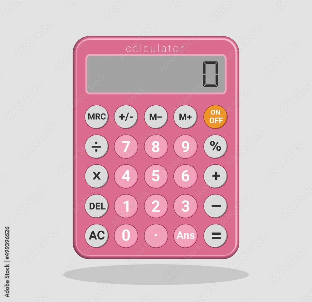 Pink electronic calculator in flat style. Pocket calculators for finance, business Pink electronic calculator in flat style. Pocket calculators for finance, business