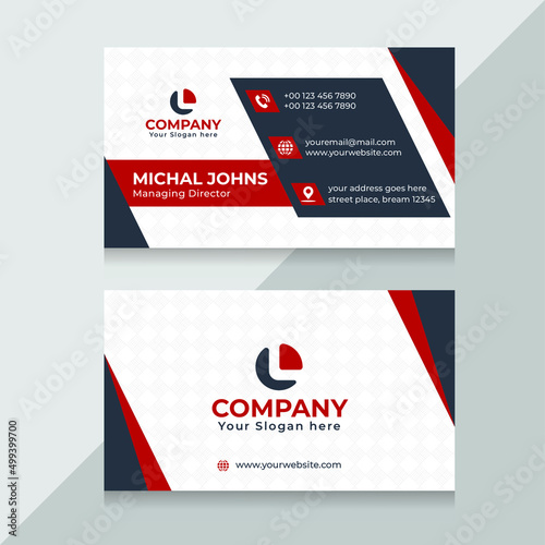 Professional elegant minimal company business card design template