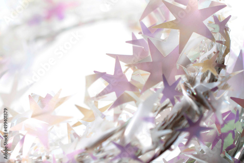 Christmas decoration. Star tinsel.