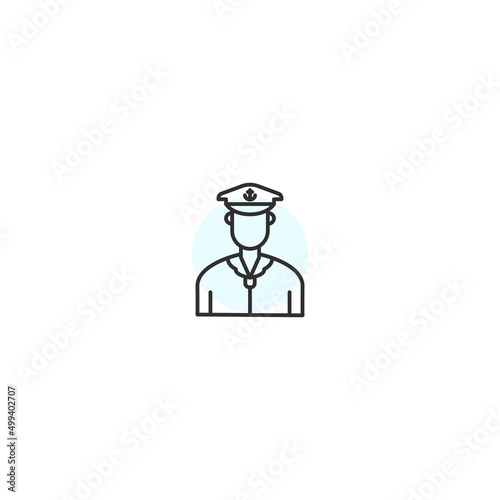 Seaman sailor line icon. Man captain sea skipper