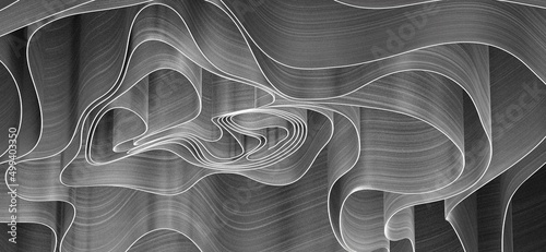 Abstract Dynamic Black Background with Various Shape Design. Usable for Background, Wallpaper,