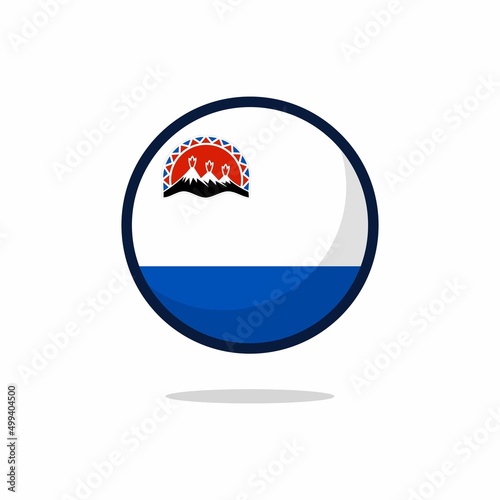 Kamchatka Krai Flag Icon. Kamchatka Krai Flag flat style isolated on a white background - stock vector.