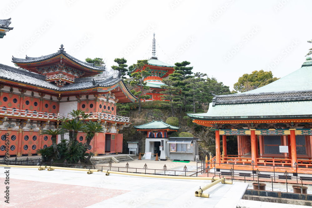 View of Kosanji Buddhist temple, Hiroshima, Japan View of Kosanji Buddhist temple, Hiroshima, Japan