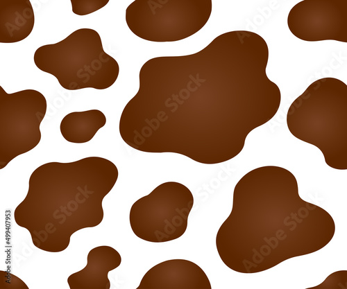 cow texture pattern repeated seamless brown chocolate gradient and white spot skin fur print
