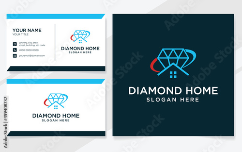 Diamond home logo suitable for company with business card template