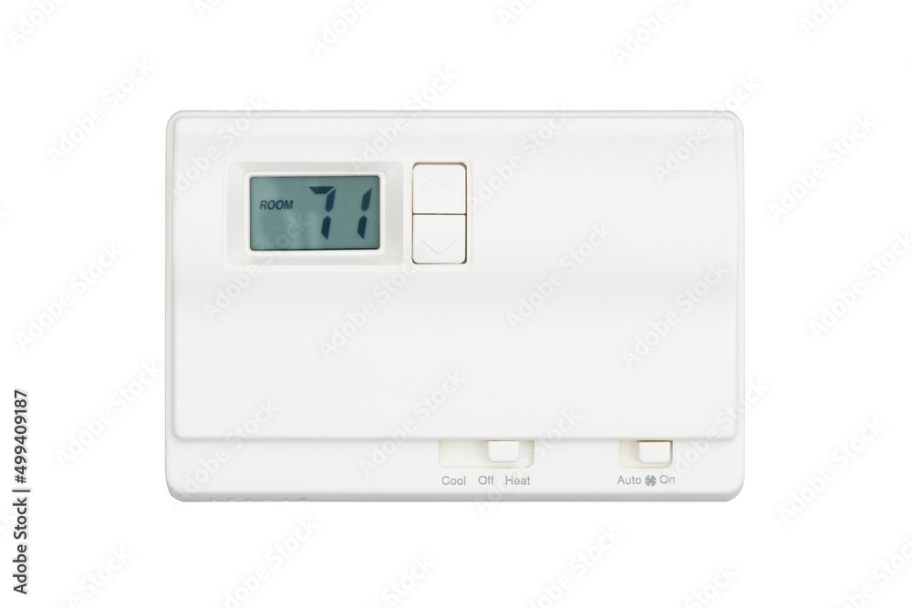 House thermostat isolated for your energy or power message House thermostat isolated for your energy or power message