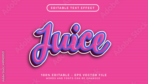 juice 3d text effect and editable text effect	