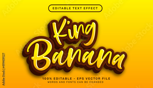 king banana 3d text effect and editable text effect