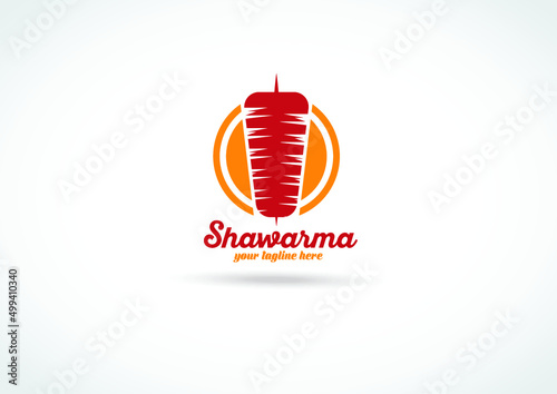 Set of doner kebab logo templates. creative labels for Turkish and Arabian fast food restaurant shawarma 