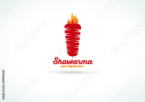 Set of doner kebab logo templates. creative labels for Turkish and Arabian fast food restaurant shawarma 