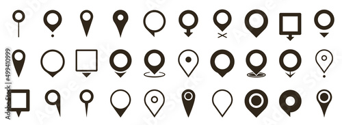 Set of map pointers vector icon photo