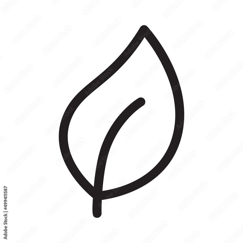 Ecology concept and leaf icon in outline style on white background. Ecology concept and leaf icon in outline style on white background.