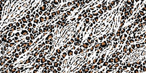 leopard zebra skin animal seamless pattern