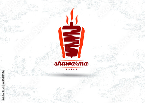 Set of shawarma doner kebab logo templates. creative labels for Turkish and Arabian fast food restaurant 